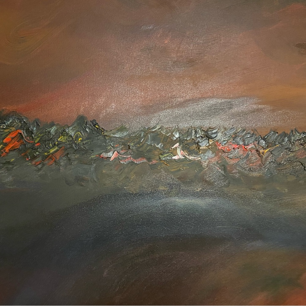 Abstract Landscape Canvas Art in Earth Tones